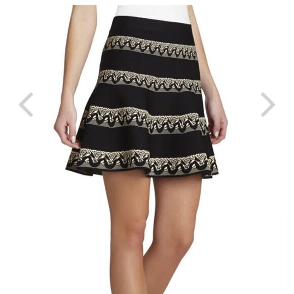 Bcbgmaxazria Jania Skirt Jaquard Small - Picture 2 of 8